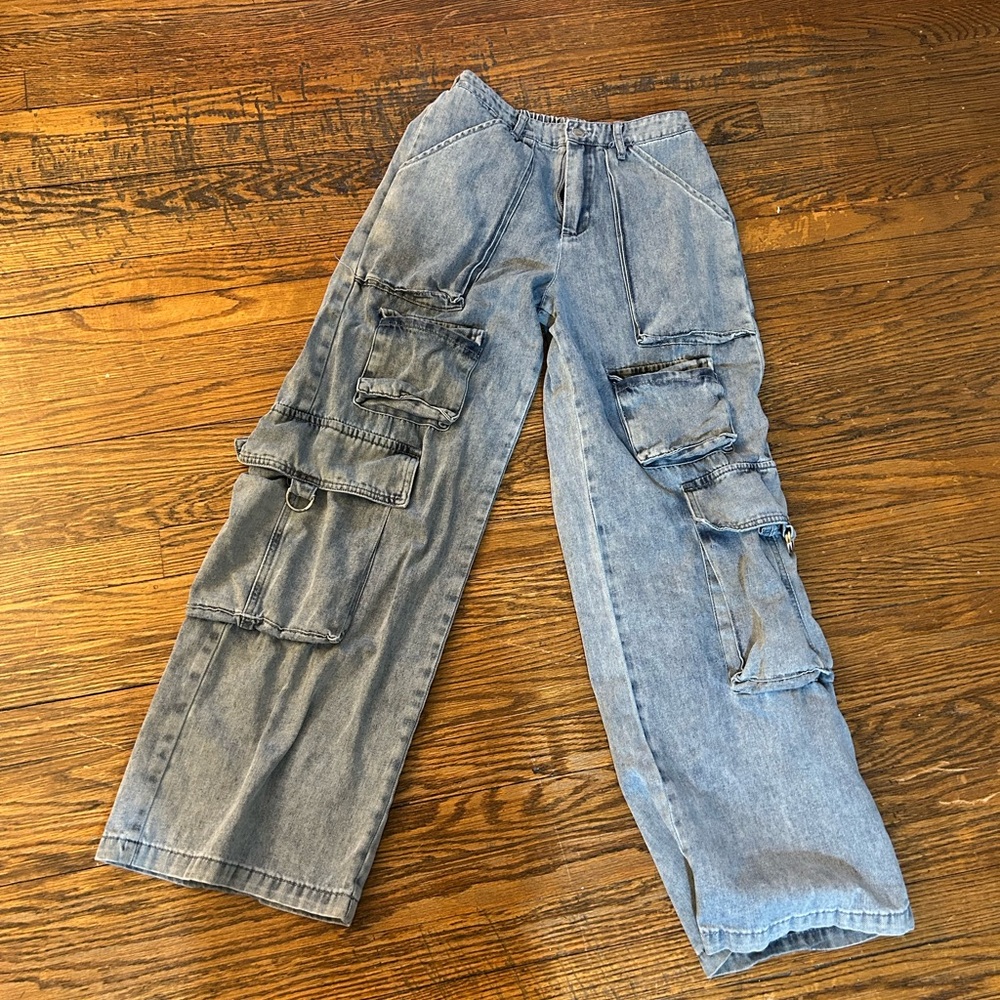 Stylish Blue Cargo Jeans